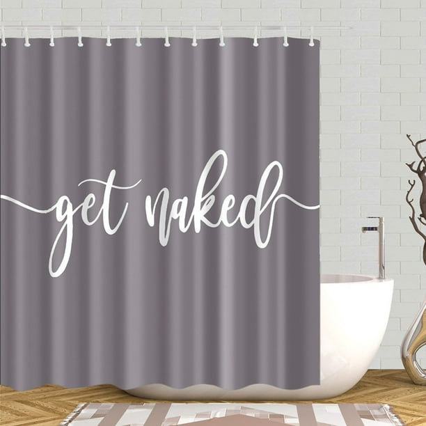 71 X Inches Shower Curtain Funny Cute Get Fashionable Grey Background White Words Water Soap Resistant Machine Washable Fabric Bathroom Decor Set With Hook Bath Com 71 Inches Shower Curtain Funny Cute, Cute Shower Curtains