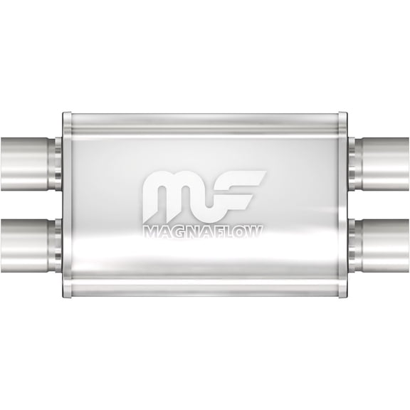 Straight-Through Performance Muffler; 2.5in. Dual/Dual; 4x14x9 Body