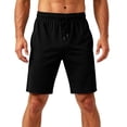 thumbnail image 3 of Men's Ice Silk Shorts Quick Dry Running Shorts Drawstring Elastic Waist Short Pants with Pocketed Lightweight Breathable Bottoms Summer Sports Wear, 3 of 5