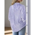 thumbnail image 5 of Weardear Womens Button Down Shirts Striped Classic Long Sleeve Collared Office Work Blouses Tops with Pocket, 5 of 7