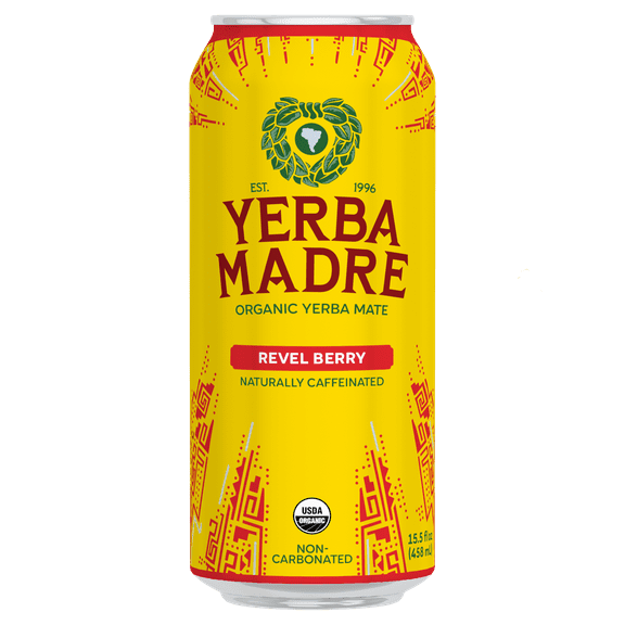 Yerba Madre Organic Yerba Mate Revel Berry, 15.5oz Can