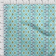 thumbnail image 4 of oneOone Rayon Turquoise Blue Fabric Asian Ikat Craft Projects Decor Fabric Printed By The Yard 56 Inch Wide, 4 of 4
