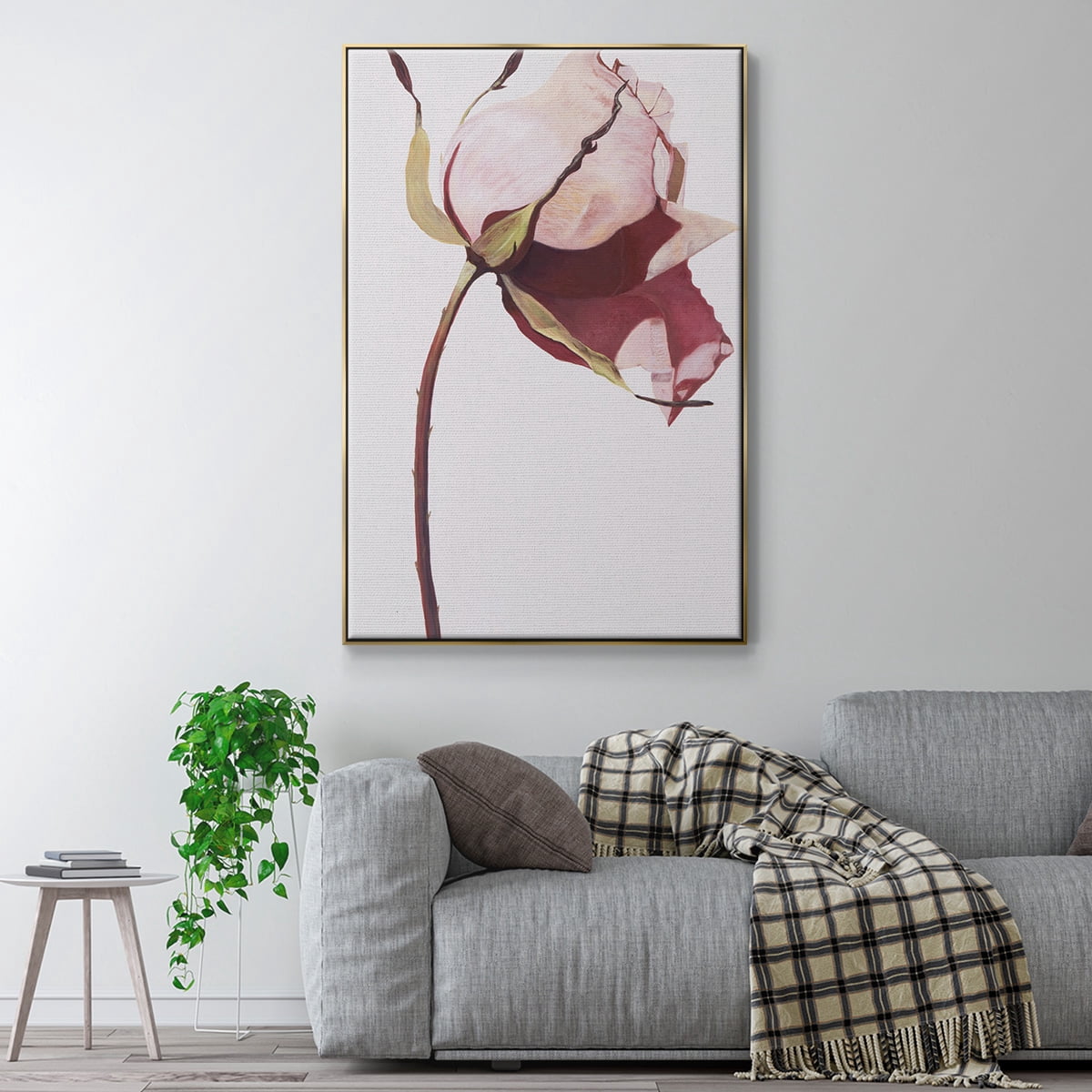 Love Is A Rose I Framed Premium Gallery Wrapped Canvas - Ready to Hang - 17 x 25 - Gold Floating Frame