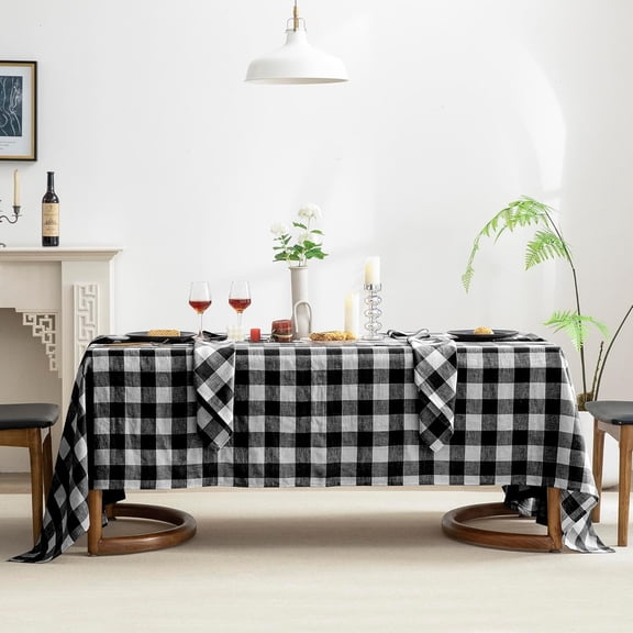 ANHXN pure linen rectangular tablecloth, suitable for catering, weddings, and restaurants. Different colors to choose from