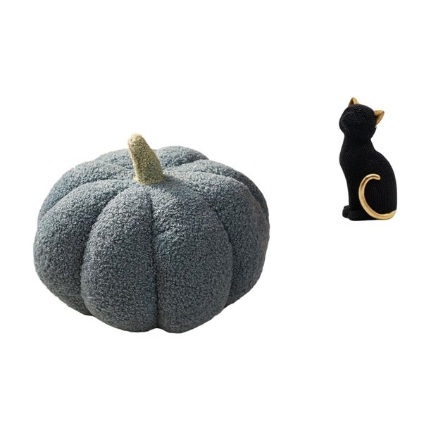 Cojín De Peluche De Gato Y Calabaza De Halloween, Estatua Decorativa De Resina Para Sofá, Adorno Coleccionable Para Cama, Dormitorio, Sala De Estar