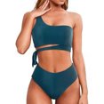 thumbnail image 2 of Traje de baño de Bikini Nikou dos piezas mujer un solo hombro durabilidad probada en el tiempo, 2 of 6
