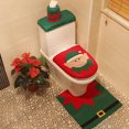 thumbnail image 2 of Yeacher 3PCS Christmas Bath Mat Tank Cover Toilet Rug Soft Floor Rug Non Slip Water, 2 of 6