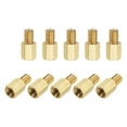 thumbnail image 2 of Uxcell Brass M6 10mm/0.39 inch 8mm/0.31 inch Male to Female Hex Standoff 10 Pack, 2 of 5