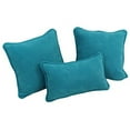 thumbnail image 2 of Blazing Needles 9817-CD-S3-MS-AB Double-Corded Solid Microsuede Throw Pillows with Inserts, Aqua Blue - Set of 3, 2 of 2