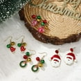 thumbnail image 5 of Red Green Christmas Drop Dangle Earrings for Women Gold-Toned Long Chain Jingle Bell Wreath Snow Santa Claus Round Ball Dangling Fish Hook Studs Earring Funny Xmas Holiday Jewelry, 5 of 11