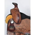 thumbnail image 6 of 15 In HILASON Western Horse Floral Ranch Roping American Leather Saddle Brown, 6 of 7