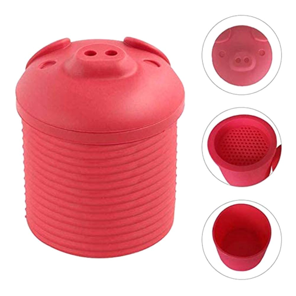 Pig Shaped Silicone Bacon Grease Container & Strainer 