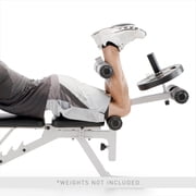 Marcy Foldable and Adjustable Weight Bench with Leg Extension, White/Black