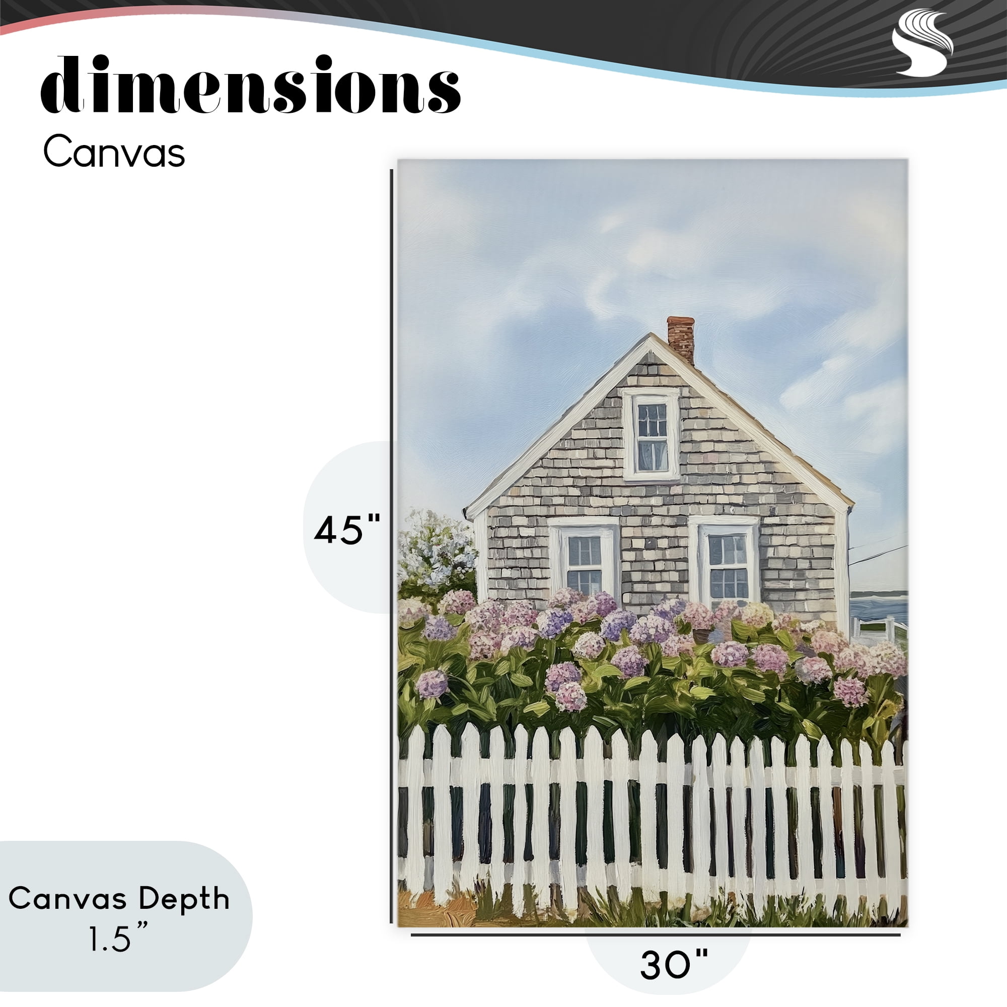 Stupell Industries Coastal Cottage Hydrangea Garden Canvas Wall Art, design by Sisi and Seb