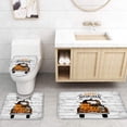 thumbnail image 4 of FMSHPON Happy Halloween 4 Piece Bathroom Set Shower Curtain Bath Rug Contour Mat and Toilet Lid Cover, 4 of 8