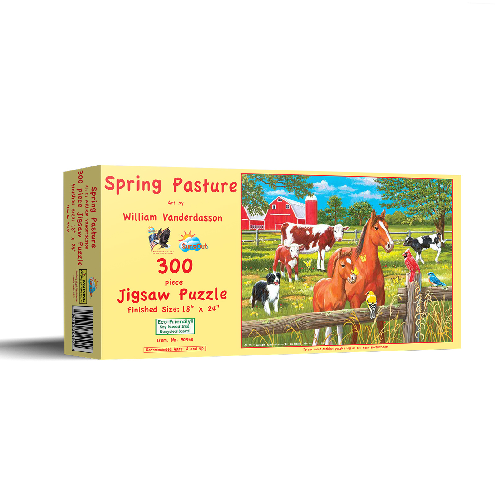 SUNSOUT INC - Spring Pasture - 300 pc Jigsaw Puzzle by Artist: William Vanderdasson - Finished Size 18" x 24" - MPN# 30450 - image 2 of 5