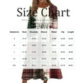 thumbnail image 2 of Women's Casual Crew Neck Christmas Print Mid-Length Dress with Pockets, Long Sleeve Holiday Party Dress with Festive Pattern, A-Line Swing Vintage Style,Army Green,Size L, 2 of 4