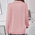 thumbnail image 4 of Diufon Womens Fall Blouses Casual Solid Color Pullover Tops Half Zipper Long Sleeve Tops, 4 of 5
