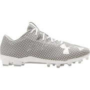 Under Armour Men's Nitro Low MC Football Shoe, White/Metallic Silver, 10.5 D(M) US