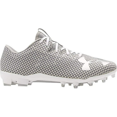 Under Armour Men's Nitro Low MC Football Shoe, White/Metallic Silver, 10.5 D(M) US