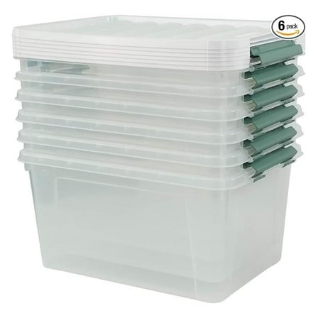 6 Pcs Large Clear Storage Box, 35 Qt Plastic Bins with Lids for Versatile Storage