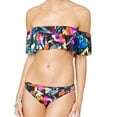 thumbnail image 2 of Bar III BLUE MULTI Painted Posies Cut-Out Bikini Swim Bottom, US Small, 2 of 4