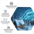 thumbnail image 3 of Fuzoiu Mountain Cottage In Snow Print Leather Coasters Set,Drink Coasters Set of 4,for Tabletop Protection, Durable PVC Coasters,Home Décor and Housewarming Gift-Hexagon, 3 of 6
