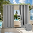 thumbnail image 2 of TOPCHANCES 2 Panels Outdoor Curtains for Patio, Waterproof Blackout Outside Curtains with Grommet Top and Tab Bottom, Windproof UV Resistant Drapes for Porch, Pergola, 52 x 108 inch, Gray #2, 2 of 10