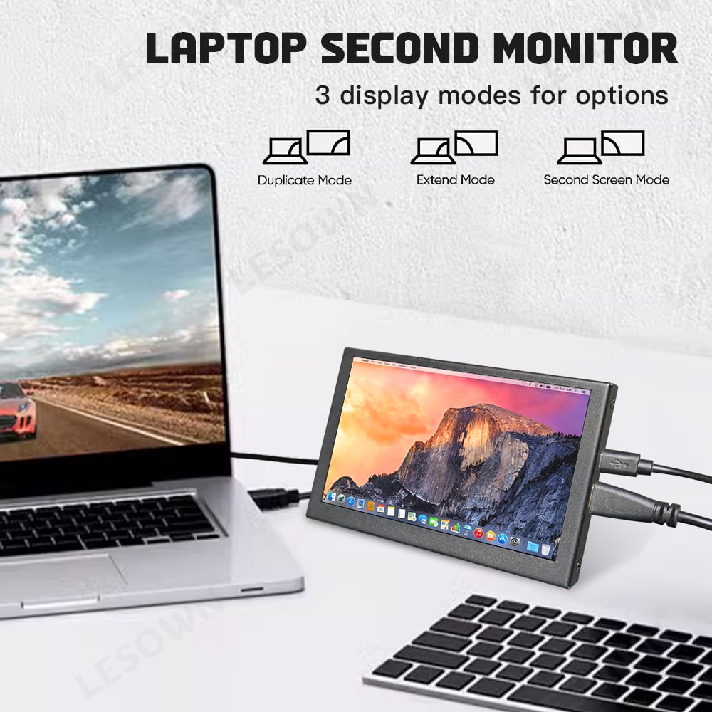 LESOWN mini Small Monitor 5 inch IPS 800x480 HDMI Display 5V USB Powered Compact Little Screen Portable Monitor for Raspberry PI Computer PC Camera Black
