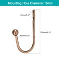 thumbnail image 2 of Uxcell 4Pack Aluminum Alloy Wall Mounted Curtain Holdback U Shaped Drapery Hooks, Copper, 2 of 6