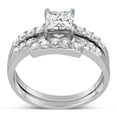 thumbnail image 2 of 1 Carat Princess cut Diamond Wedding Ring Set in White Gold, 2 of 2
