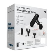 Sharper Image® Powerboost Move® Deep Tissue Portable Percussion Massager, Massage Gun w/ 4 Attachments, Whisper Quiet Operation, Variable Strength Full Body Recovery, Rechargeable