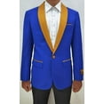 thumbnail image 1 of Dinner Jacket Mens Royal/Gold Collar Blazer Alberto Dinner-Jacket, 1 of 1