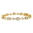 thumbnail image 4 of 14K Yellow Gold 6 3/4 Cttw Princess and Baguette-Cut Diamond Tennis Bracelet (H-I Color, VS2-SI1 Clarity) - Size 7, 4 of 7