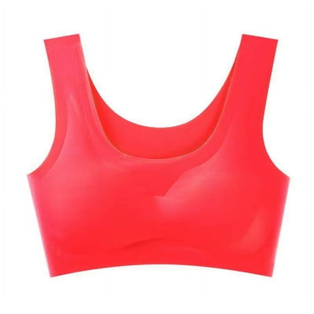 Japanese Seamless Underwear One-piece Women s Ice Silk Beauty Back Sports Yoga Vest Bra red