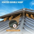 thumbnail image 6 of INTER HUT 12x12 FT Galvanized Steel Double Roof Gazebo with Aluminum Frame Gazebo W/Curtain and Netting, Brown, 6 of 9