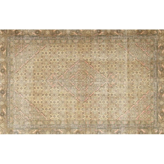 Ahgly Company Machine Washable Indoor Rectangle Traditional Tiger Orange Brown Area Rugs, 4' x 6'