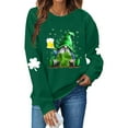 thumbnail image 5 of Xuyuer Women's Funny Clover Graphic Crop Sweatshirts St. Patrick's Day Lucky Shamrock Lantern Long Sleeve Pullover Tops, 5 of 5