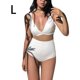 thumbnail image 4 of Advancent Conjunto de traje de baño dividido para mujer, traje de baño de verano de Color sólido sin mangas con tirantes, traje de playa Traje de baño Blanco L, 4 of 6