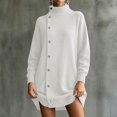 thumbnail image 6 of Edvintorg Long Sweaters for Women Turtleneck Long Sleeve Ribbed Knitted Tops with Side Buttons Business Casual Fall Sweater Plus Size, 6 of 8