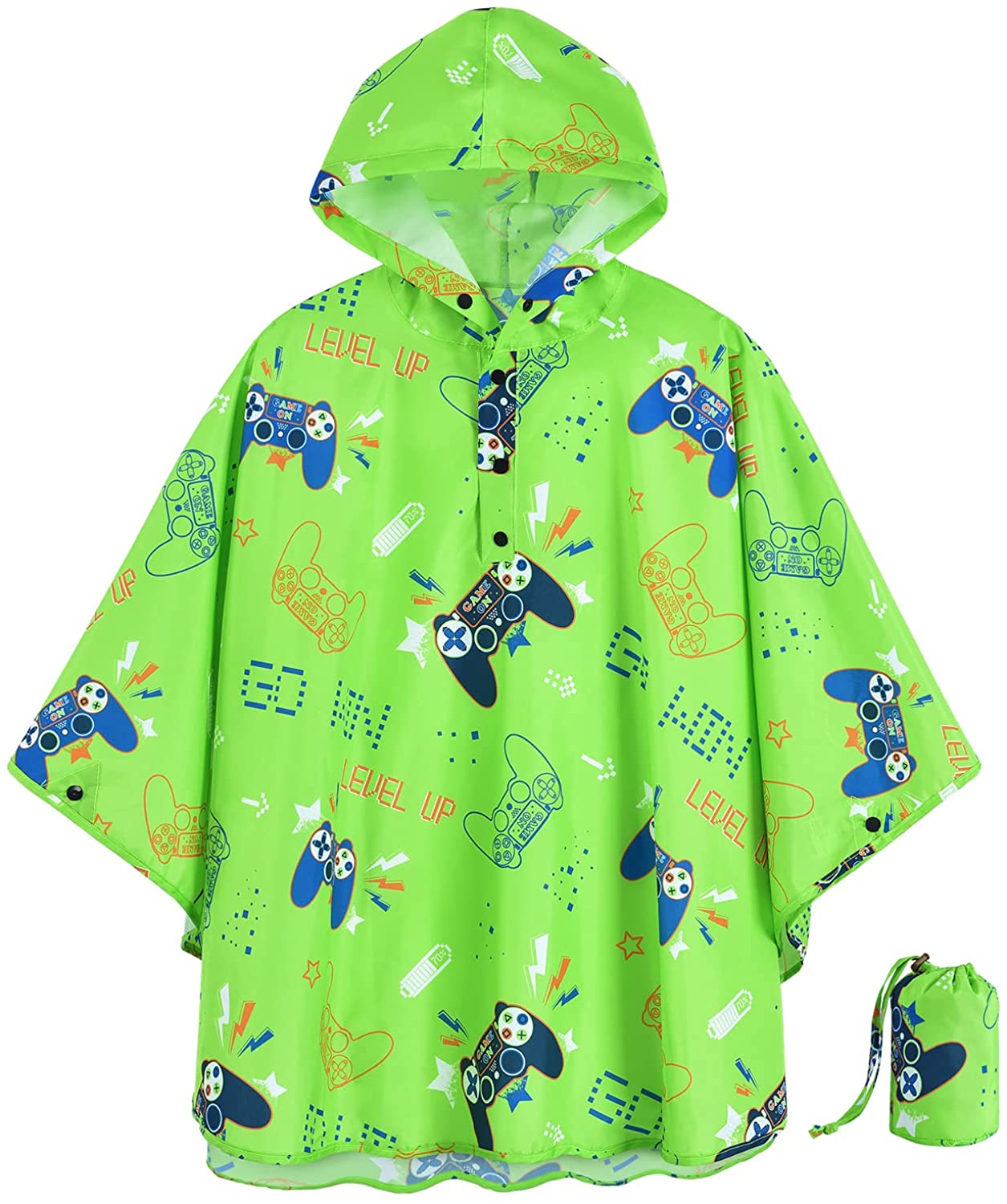 Kids Rain Poncho Reusable Toddler 