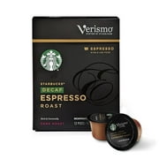Starbucks VERISMO Coffee Pods - Ground Dark Roast, Rich & Caramelly - Decaf Espresso - (12) Single-Use Pods