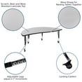 thumbnail image 4 of Emma + Oliver 3PC Mobile 86" Oval Wave Collaborative Grey Kids Adjustable Activity Table Set, 4 of 14