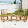thumbnail image 4 of Costway 3 Piece Patio Rocking Set with Rattan Seat & Back Square Side Table for Porch, 4 of 10