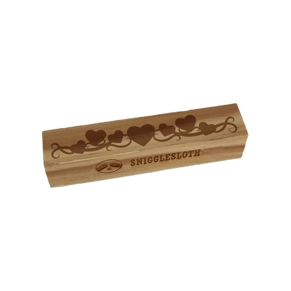 Swirly Heart Border Rectangle Rubber Stamp Stamping Scrapbooking Crafting - Small 2.50in