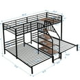 thumbnail image 6 of Metal Twin Bunk Bed With Storage In Black - Space Utilizing Bedroom Furniture Saving Element, 6 of 7