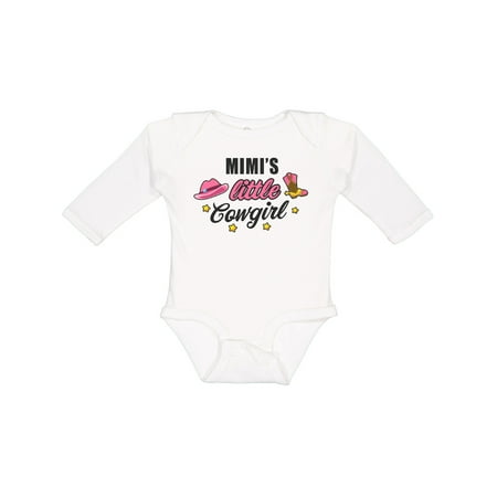 

Inktastic Mimis Little Cowgirl with Cowgirl Hat and Boots Girls Long Sleeve Baby Bodysuit