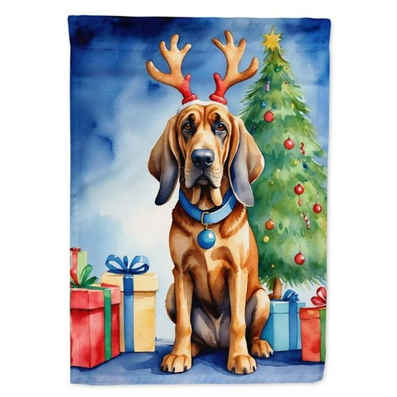 Bloodhound Christmas Reindeer Garden Flag