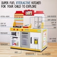 thumbnail image 6 of Lil' Jumbl Kids Play Kitchen Set with Cash Register - Wooden Restaurant Playset, 6 of 6