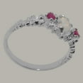 thumbnail image 4 of LBG British Made 14k White Gold Natural Opal & Ruby Womens Anniversary Ring - 33 size options - Size 6.5, 4 of 9